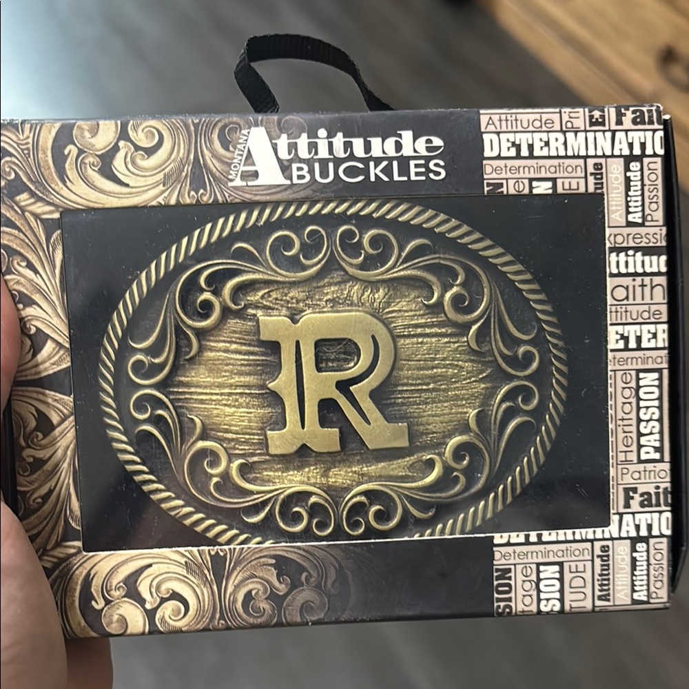 Attitude Buckles Gold Belt Buckle